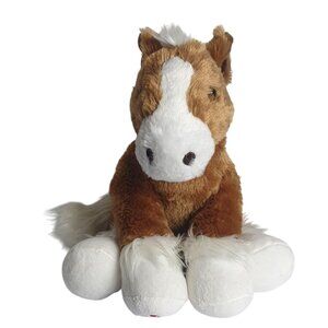 Build-A-Bear Workshop Plush Horse Clydesdale 15" Brown White Fluffy Stuffed